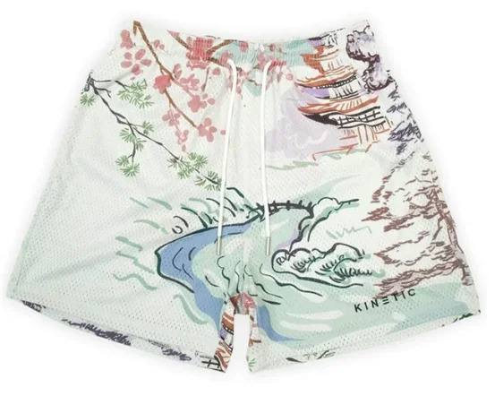 25Summer Mens Short Pants Rose n Casual Shorts Street Hip Hop Fitness Polyester Fast Dry Breathable y 250604