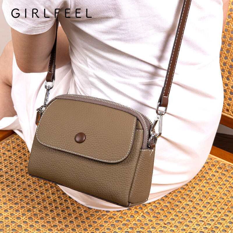 Gefeni Small for Women 2025 New Trend Top Layer Cowhide Women's Genuine Leather Fashion Shoulder Light Luxury Crossbody Bag