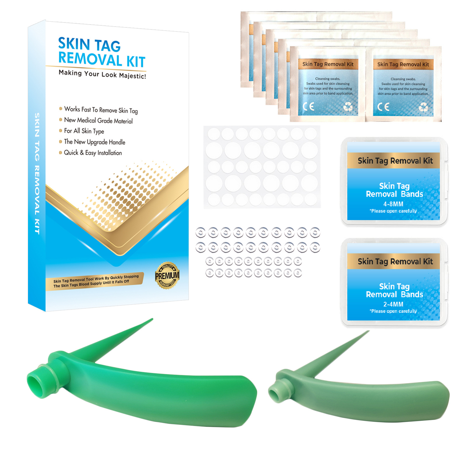 Skin Tag Removal Rubber Bands - Sizes: 2-8 mm for Wart & Flesh Mole Elimination