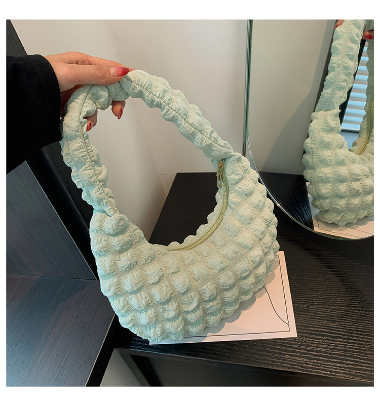 designer 2025 Early Autumn New Fashion Handbag Single Shoulder Underarm Bubble Plaid Bag Women's Bag Supports Wholesale and Mixed Orders