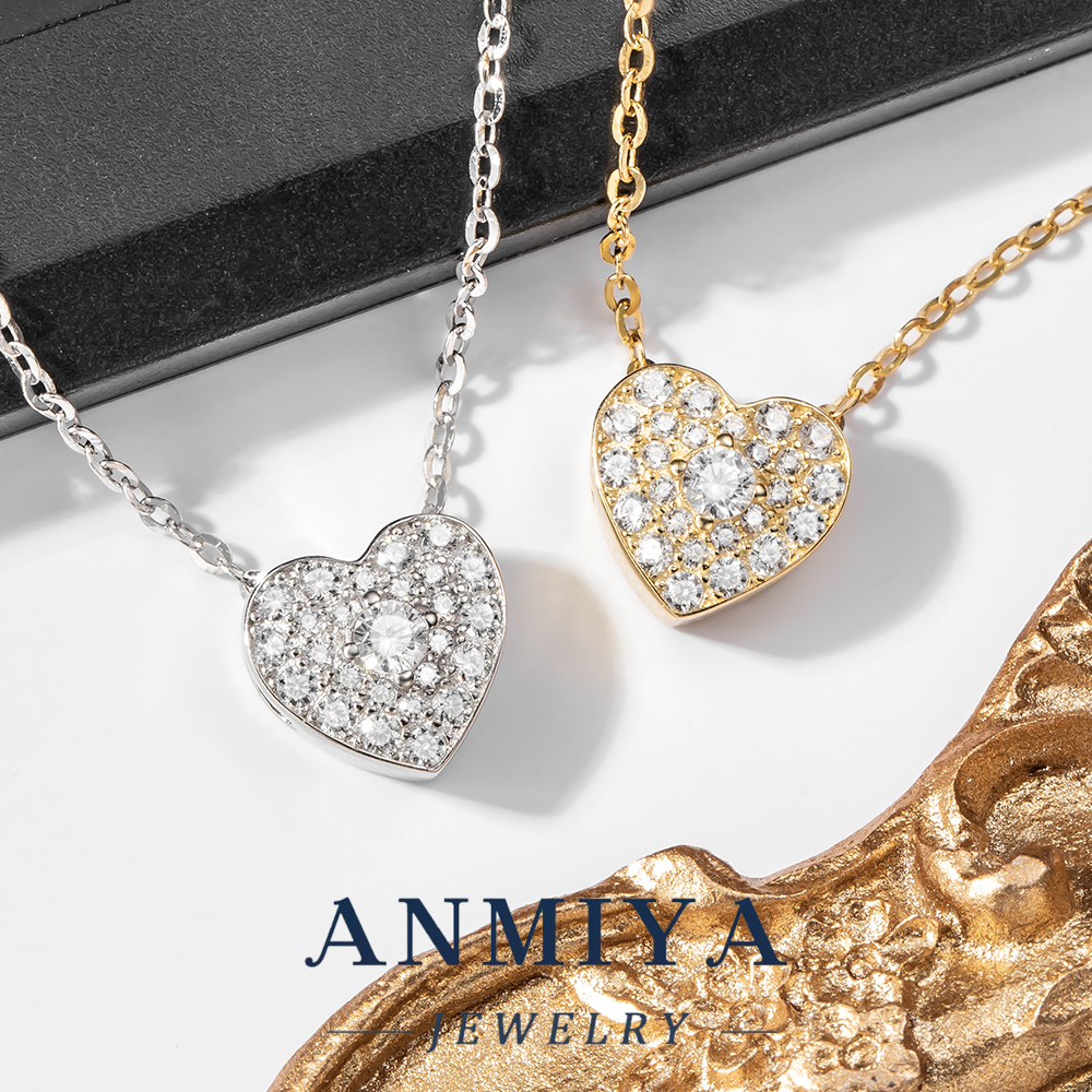 Modern Geometric Heart Pendant Silver Jewelry, Minimalist Design for Office Wear, 925 Sterling Necklace for Professionals