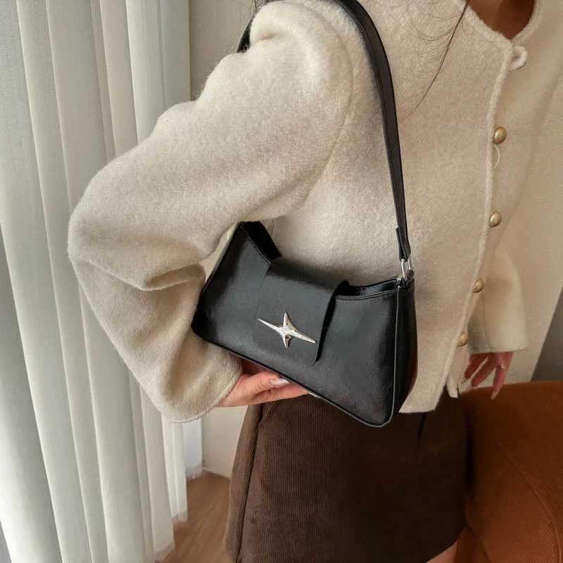 Solid color underarm bag womens fashion new style | Casual Texture Shoulder Bag Summer Minimalist Baguette Bag XJ250605