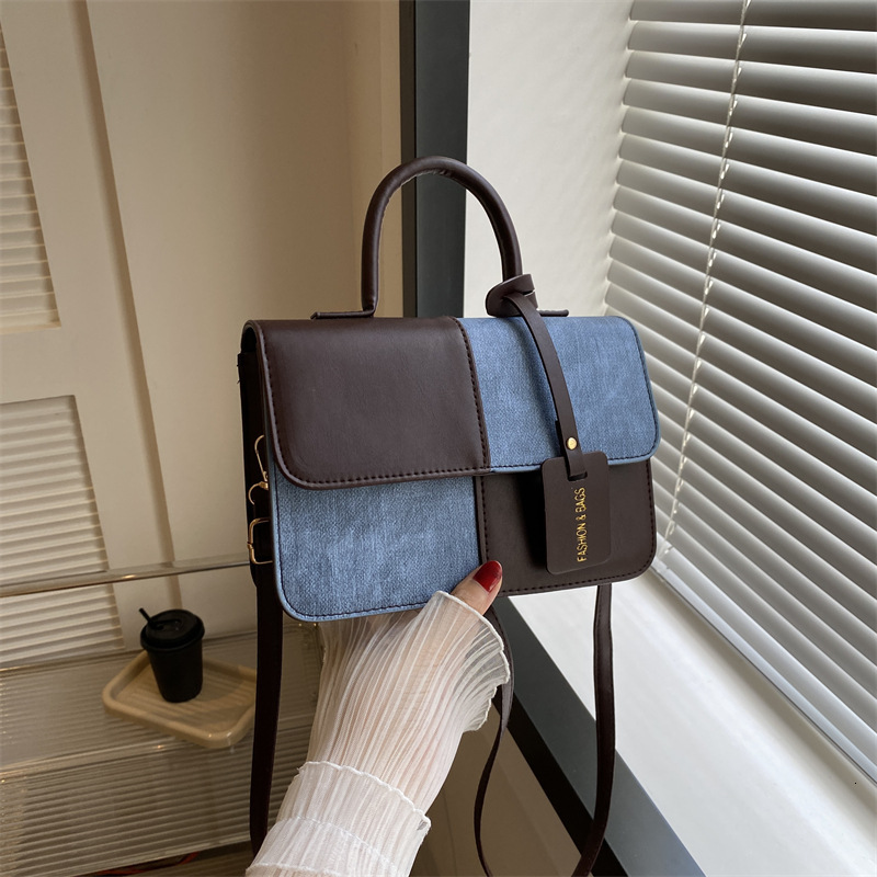 designer 2025 Summer New Fashion Color-Block Handbag Shoulder Crossbody Small Square Bag Women's Bag Supports Wholesale and Mixed Orders