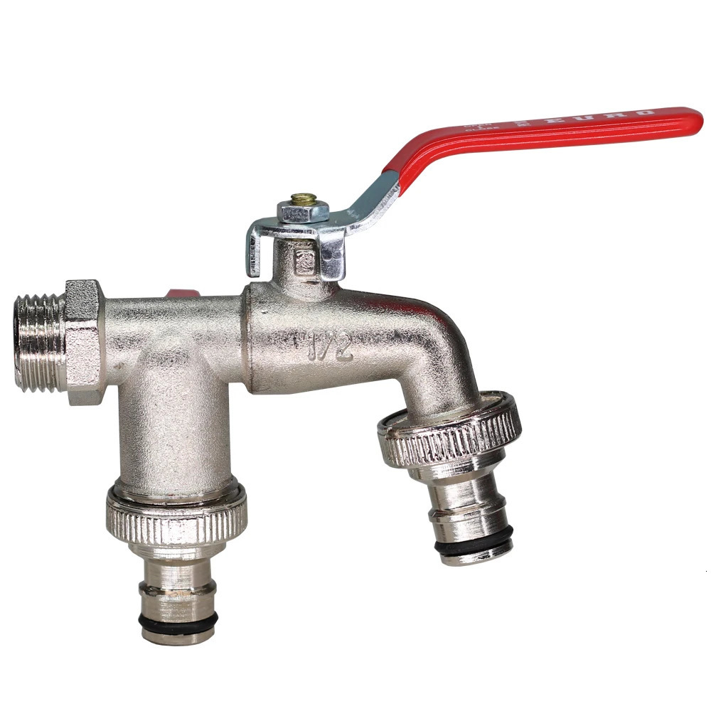 Garden Tools Brass Water Faucet 1/2 Outside Inside Used Easy Turn On/Off Lever Handle Watering Supply Taps Ball 250605