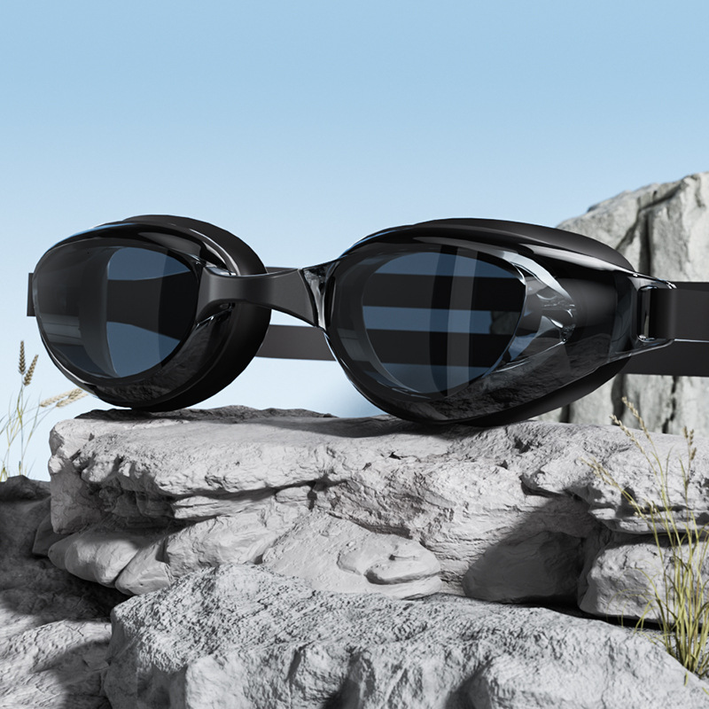 New Goggles for Adults Men and Women HD Waterproof Anti-Fog Swimming Glasses Professional Diving Fashion Swim Cap Set