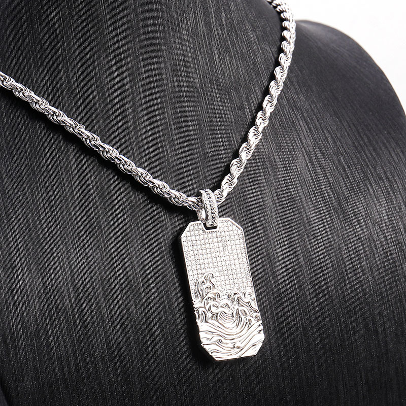 New Arrivals Bulk Stock Big Picture Hip Hop Pendant DEF Moissanite Diamond Pendant 925 Sterling Silver Smooth Back Design for Men Hip Hop Necklace