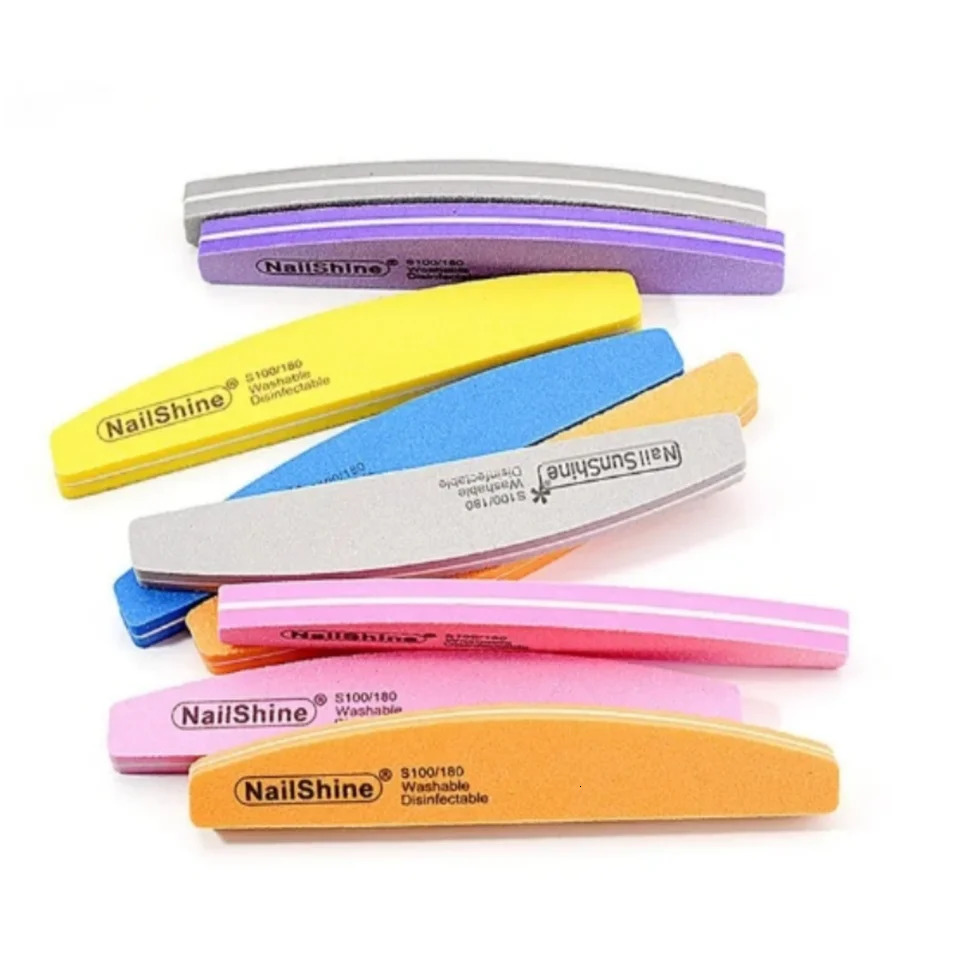 Double-sided Nail File Blocks Colorful Sponge Nail Polish Buffing Sanding Buffer Strips Polishing Pedicure Manicure Tools 250605