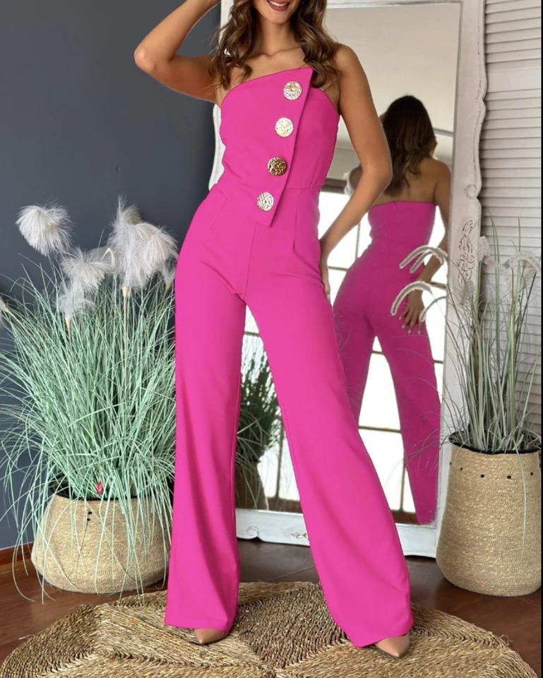 Elegant Jumpsuit for Women Dressy Sexy Off Shoulder Wide Leg Pant Suit One Piece Party Outfits 250604