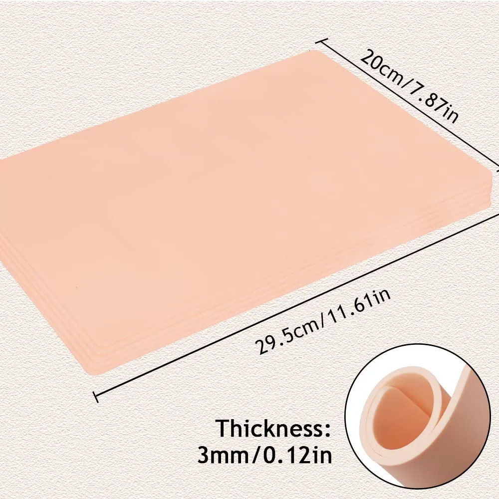 86531pcs Tattoo Practice Skin 3MM Pro A4 Size Silicone Fake Skins for anent Makeup Training Skin Supply Tattoo Accessory 250604