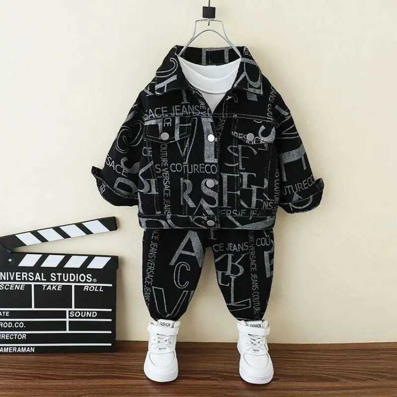 New Spring Autumn Baby Clothes Suit Boys Outfit Sets Korean Baby Boys Coat + Pants Sets Childrens Set 2 To 7 years Kids Outfits R250605