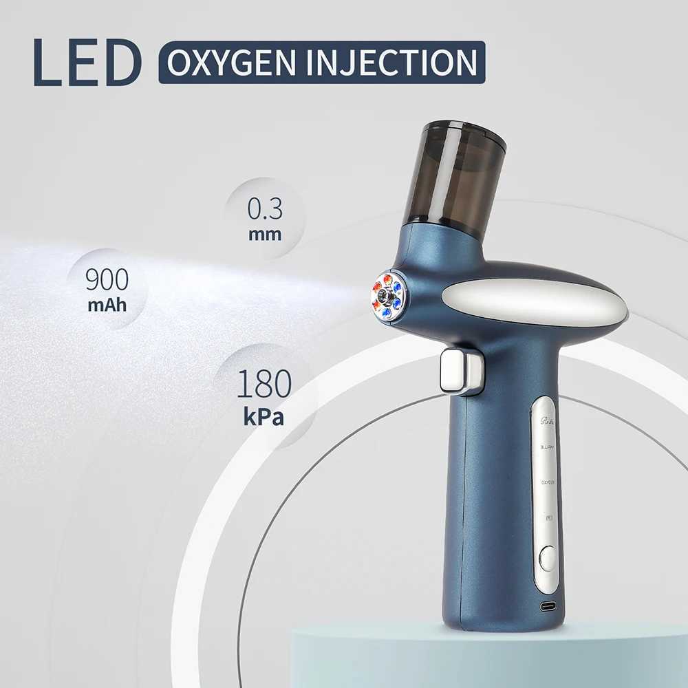 Red/Blue Photon Skin Hydrator Make Up Skin Moisturizing Nano Mist Sprayer Face Steamer Spray Airbrush Water Oxygen Injection XJ250607