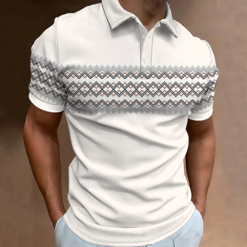 2024 Fashion Mens Polo TShirts 3d Patchwork Plaid Print Street Tops Daily Casual Short Sleeved Tees HighQuality Male Clothing 250527