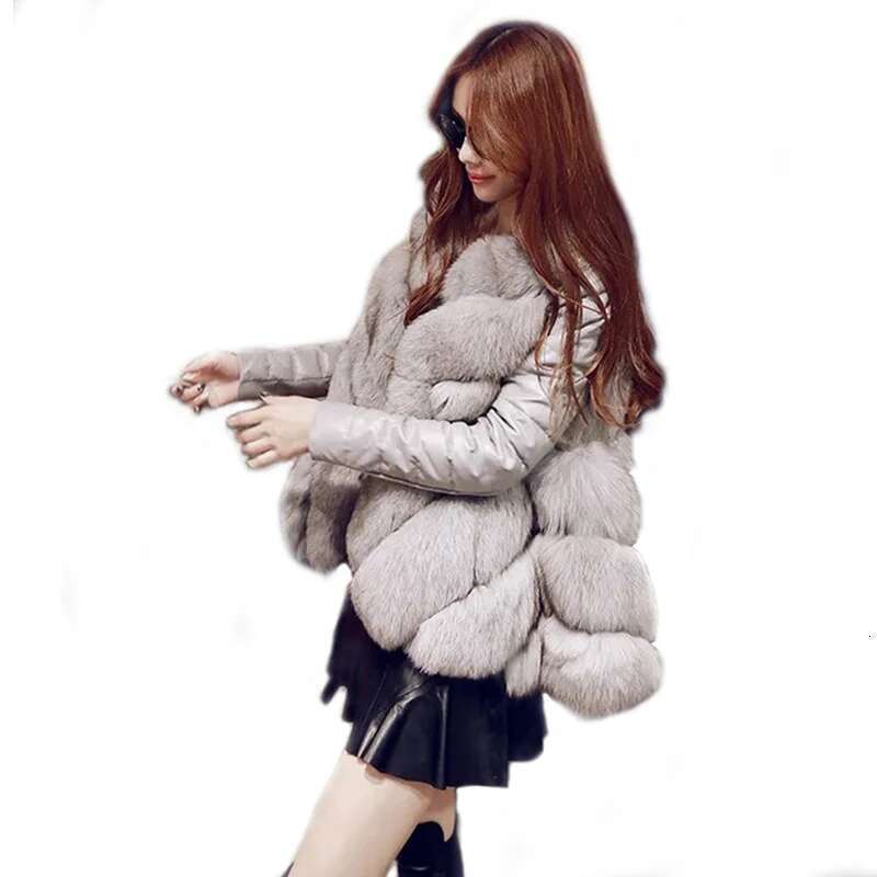 2021 European and American Winter Women's Fox Hair Korean Version Jacket Integrated Imitation Fur Coat