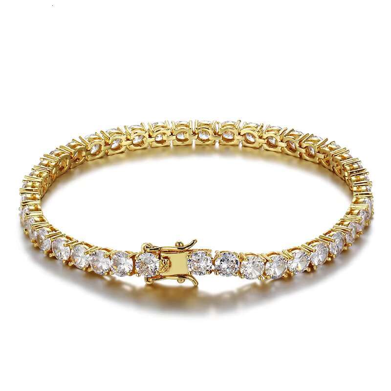Gold Plated Hip Hop Diamond MoissaniteTennis Bracelets Cubic Moissanite Women Tennis Bracelets