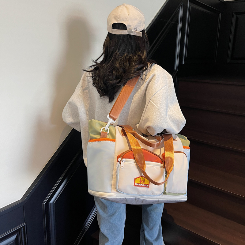 Free Shipping Designer Bag Large Capacity Contrasting Color Outdoor Lightweight Fitness Bag Business Travel Luggage Single Shoulder Crossbody Tote Bag