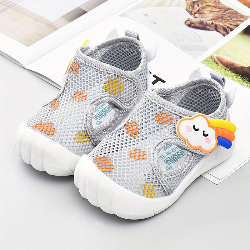 Baby Boys Girls Breathable Double Mesh Toddler Shoes Soft Bottom Elastic Comfortable Non-slip Casual Shoes for Learning Walking