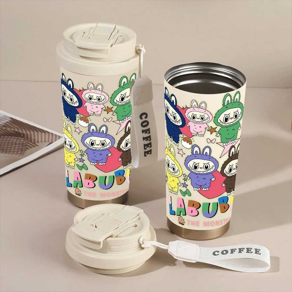 Labubu Periphery Portable Student Water Cup Leakproof Girls Water Bottle New Labubu Anime Supplies Car Labubu Birthday Gifts X2506055