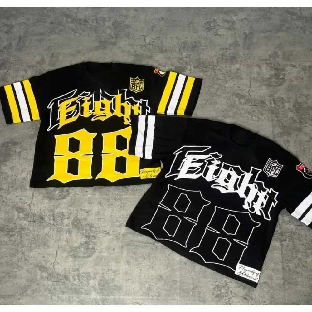 American High Street Fashion Clothing Vintage Letter 3D Printing Loose Men Short Sleeved Tshirt Y2k Round Neck T-shirt Top 250604