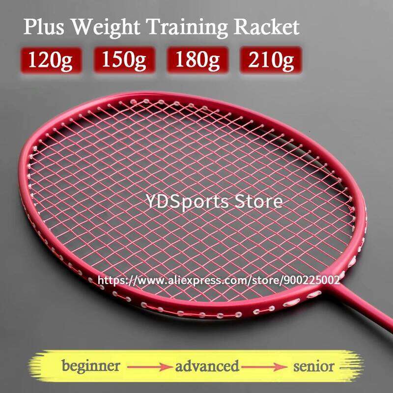 Professional Plus Weight Traning Badminton Racket Carbon Fiber 120g 150g 180g 210g Heavy Racktes Sports Speed Padel Racquet