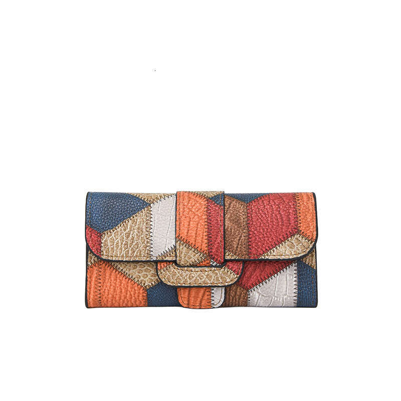 New Trendy Women's Long Wallet Patchwork Classic Fashion Money Clip Multi-Card Slot Card Holder