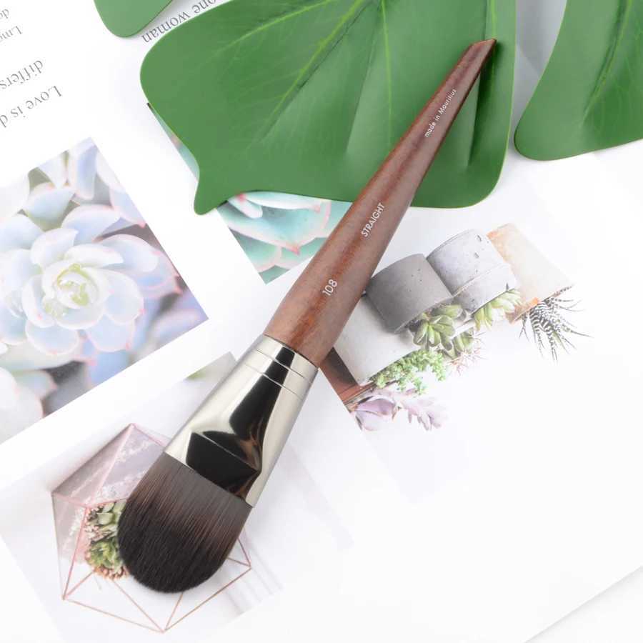1 piece #108 Foundation Makeup brush Flat Liquid BB cream Natural wood straight Professional Face Mask Make up brushes SyntheticW250605