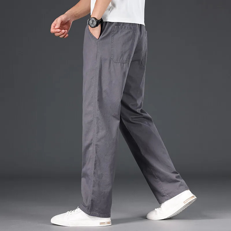 Arrival Mens Cargo Pants Big Size Loose Straight Work Summer Autumn Spring Joggers Cotton Casual Male Trousers 250605A