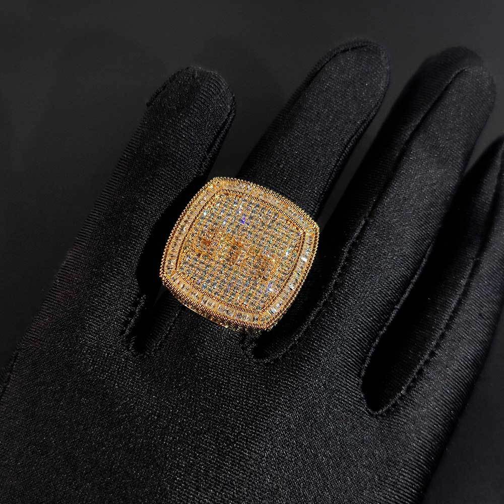 Jewelry DIY Letter Hip Hop Ring Fashion Brand Personalized Copper Set Moissanite Ring Mens Ring moissanite