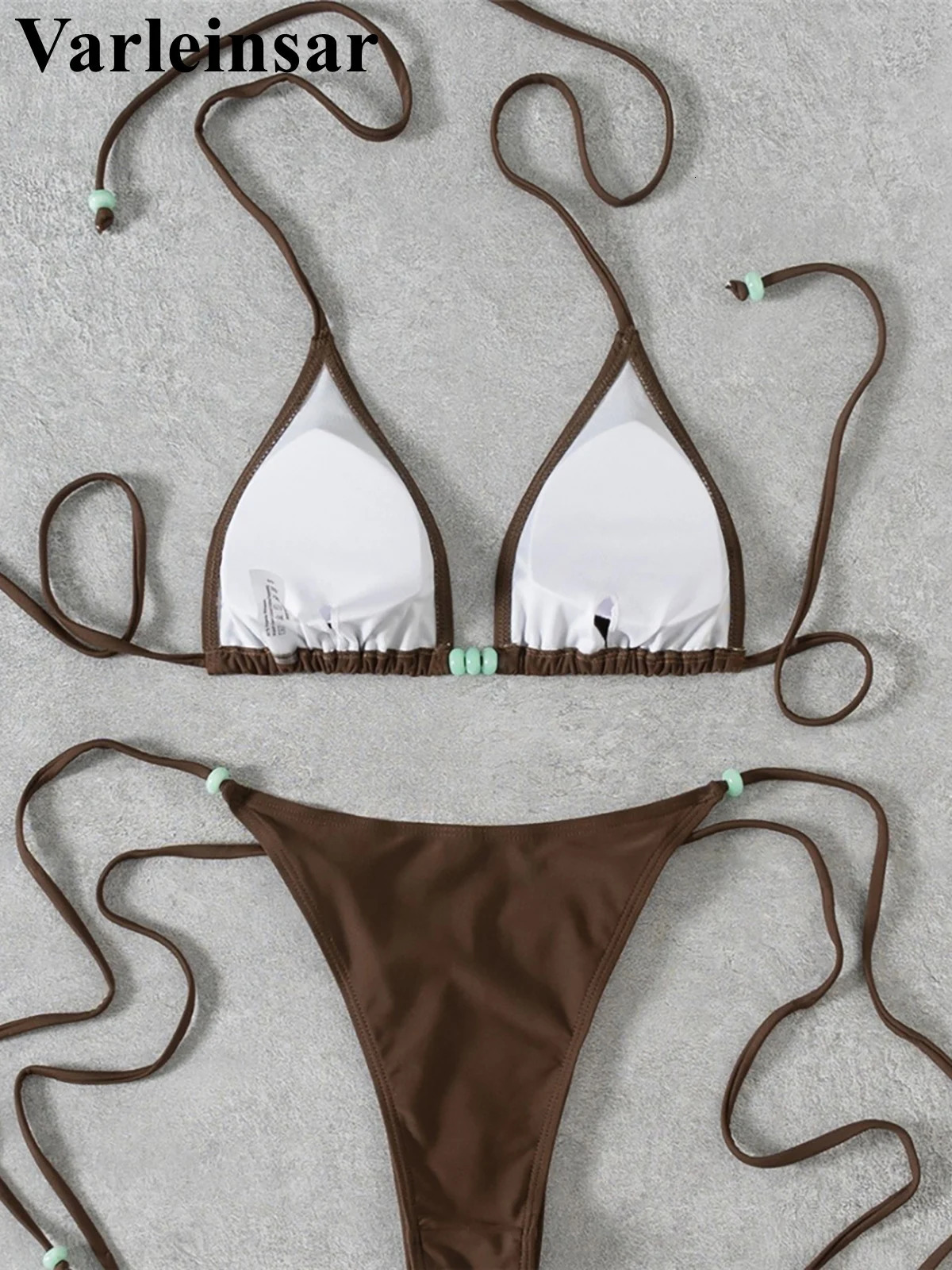 XS L Halter High Leg Cut Strappy Bikini Female Swimsuit Women Swimwear Twopiece set Bather Bathing Suit Swim V7004 250604