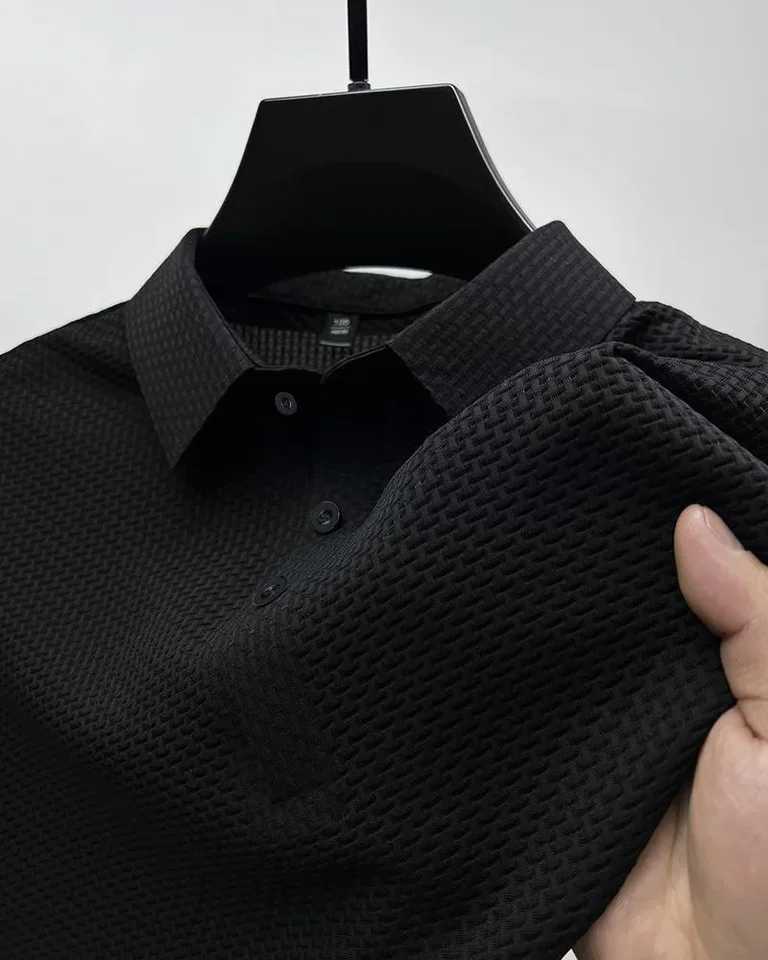 Mens High-End Mesh Ice Silk Polo Shirt Summer Fashion Casual Business Lapel Short Sleeve T-Shirt Designer Clothing XJ250605