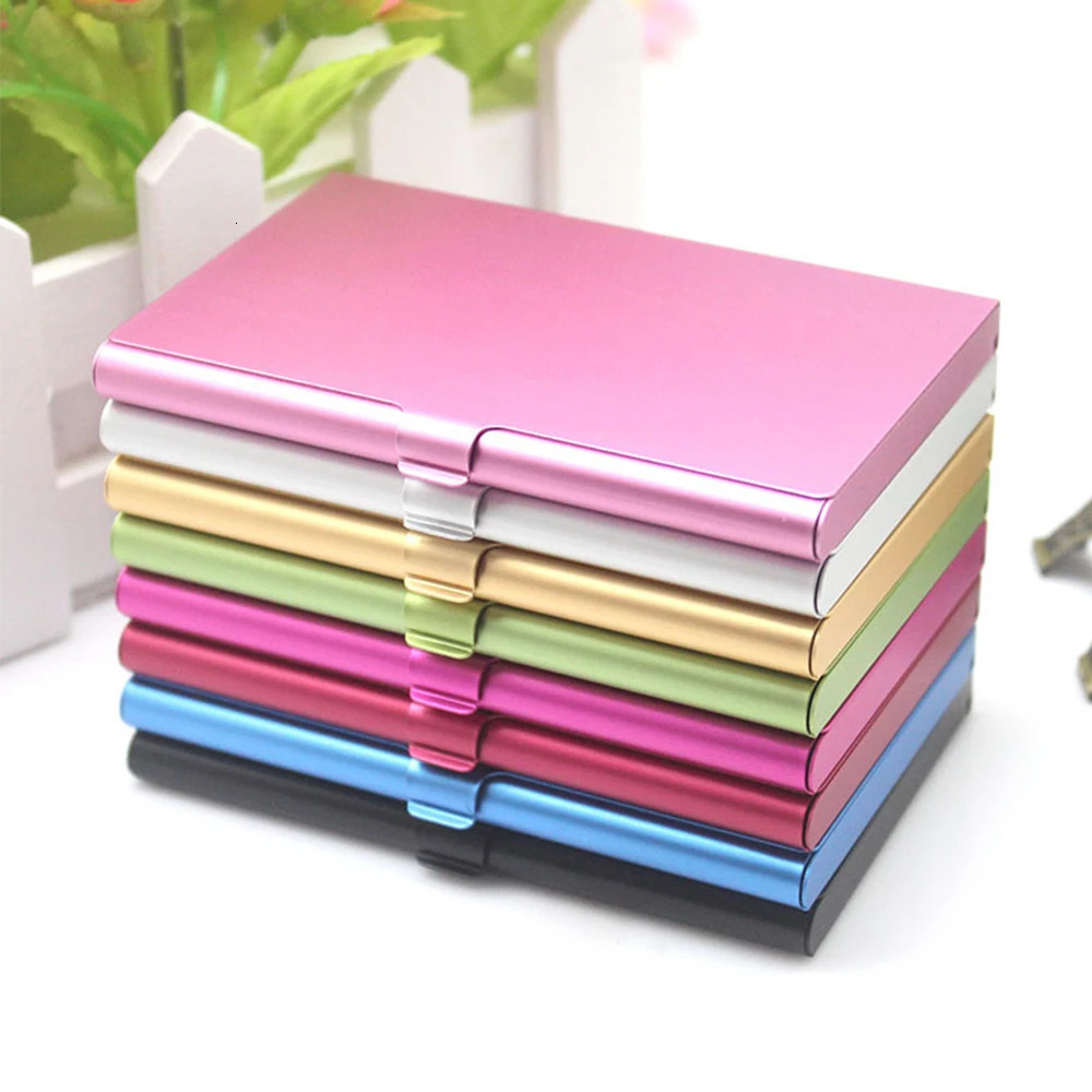 Metal Card Holder Box Aluminum Business Postcard Storage Case Portable Large Capacity Container for Men and Women 250605