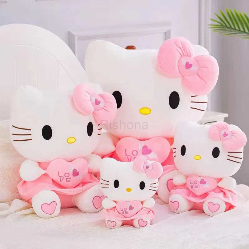 Sanrio 55cm Hello Kitty Cat Plush Toys Cartoon KT Cat Plushie Doll Big Size Stuffed Anime Pillow Birthday Gifts For Kids Girls X2506051