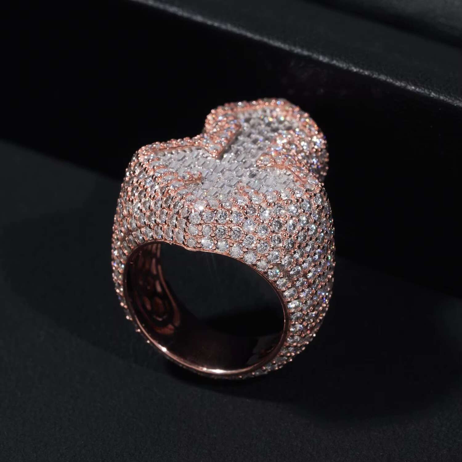 Hip Hop Style Hot Sale VVS Moissanite Men Diamond Cross Rings 925 Silver Ice Out Ring