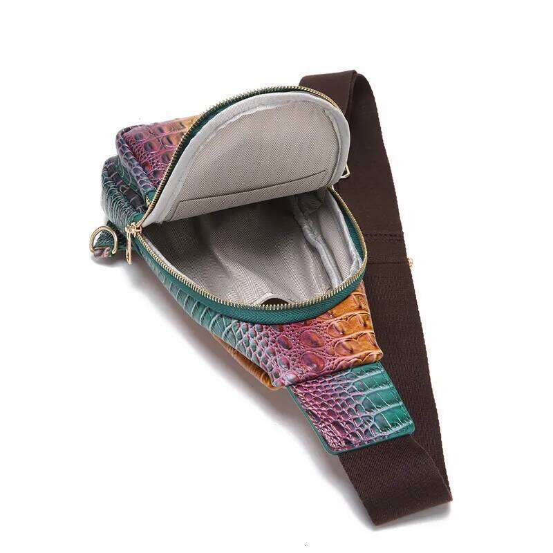 OLOEY XMESSUN New Trendy Crocodile Pattern Chest Bags For Women Fashion Designer Ladies Shoulder Messenger Crossbody Waist Bag