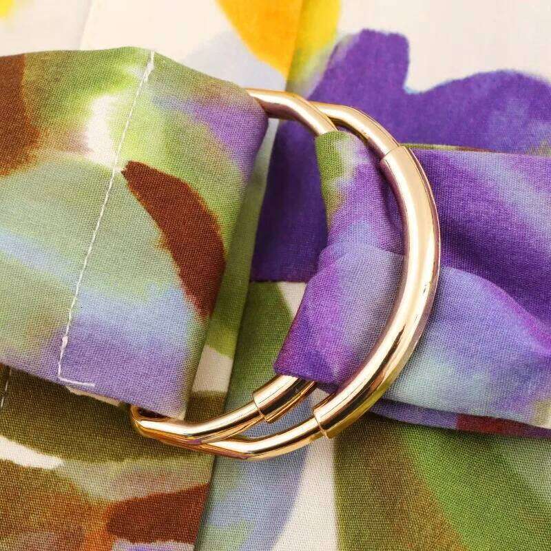 Holiday Short Sleeve Long For Women 2025 Summer New Women's Fashion Simple Printed Poplin Midi Beach Dress