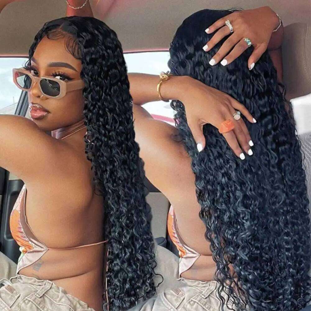 250 High Density Kinky Curly HD Lace Wig Frontal 13x6 Glueless Wigs Human Hair 30 Inch Wear and Go Deep Wave Front Pre Plucked
