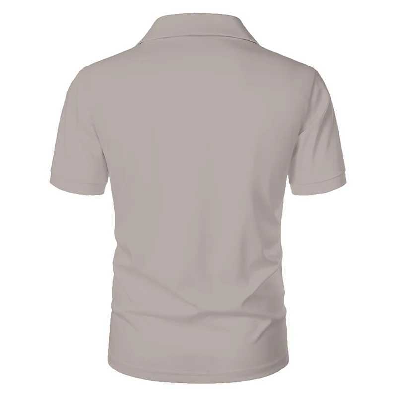 Summer New Mens Clothing Short Sleeve Business Pure Color Polo Shirt Mens Fashion High Elasticity Comfortable Tops Polo XJ250605