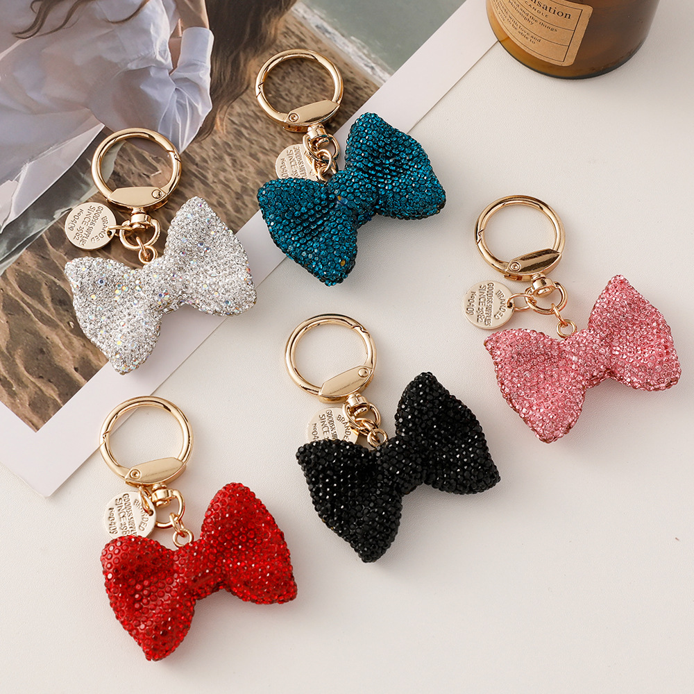 Fashion Sparkling Diamond Encrusted Butterfly Machine Keychain Girls Sparkling Car Keychain,Wallet Pendant Fashion Sparkling Bag Pendant