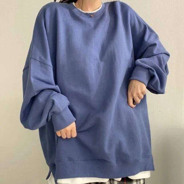 Loose Long Sleeve Hoodie Spring Autumn New Style Large Size Casual Fashion Split Design Top Women's Clothing