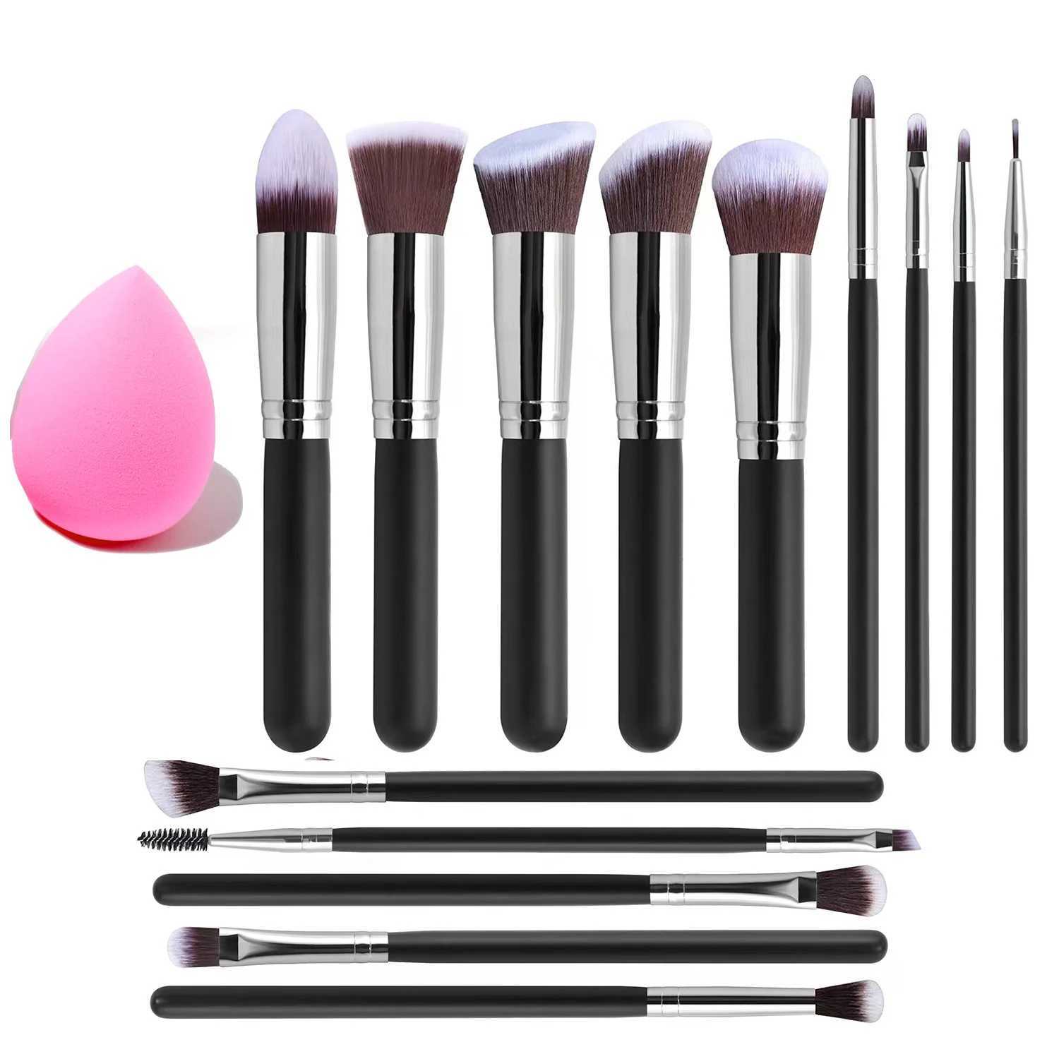 14Pcs Makeup Brush Set for Beginners Soft Bristle Powder Brush B Eye Shadow Beauty Tools Buy 14pcs Brush Get 1 Free Sponge W250605
