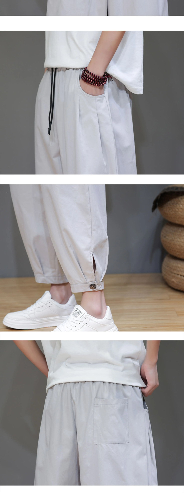 Chinese Style Mens Summer Pants Comfortable and Breathable Cotton Linen Man Trend AnkleLength Casual Harem 250605Z