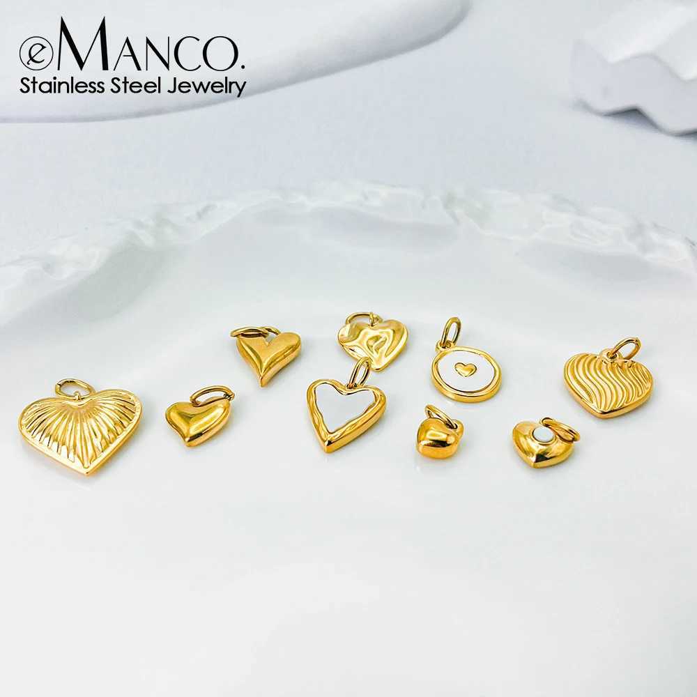 eManco New Fashion Three-dimensional Tassel Heart Charm Pendant Stainless Steel Gold-Plated Necklace Homemade AccessoriesXJ250604