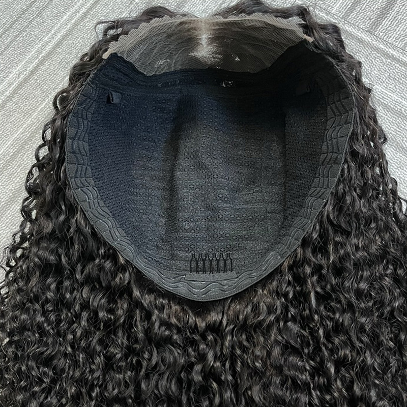 human hair 5x5 pixie cut wavy wig realistic natural black shade with luscious curls