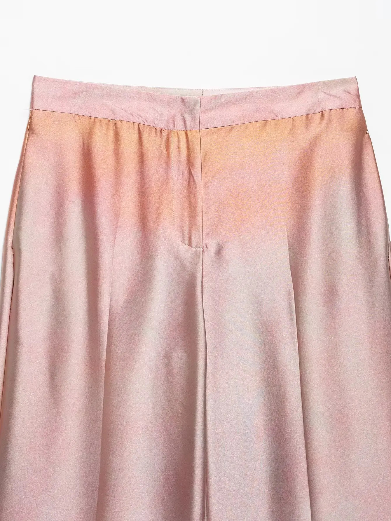 ZEVITY Women Vintage Tie Dye Print Soft Touch Casual Straight Pants Female Summer Zipper Fly Long Trousers Mujer P9223 250604