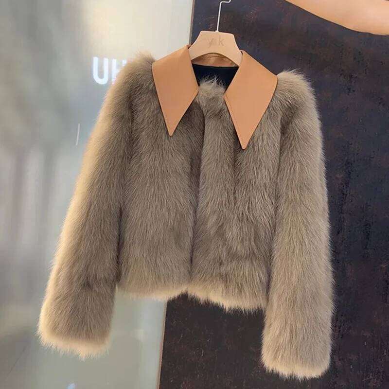 Skin Hair One Body Korean Temperament Autumn And Winter New Ladies Jacket Fashion Slim Fur 2023 Small Fragrance Short Coat Woman