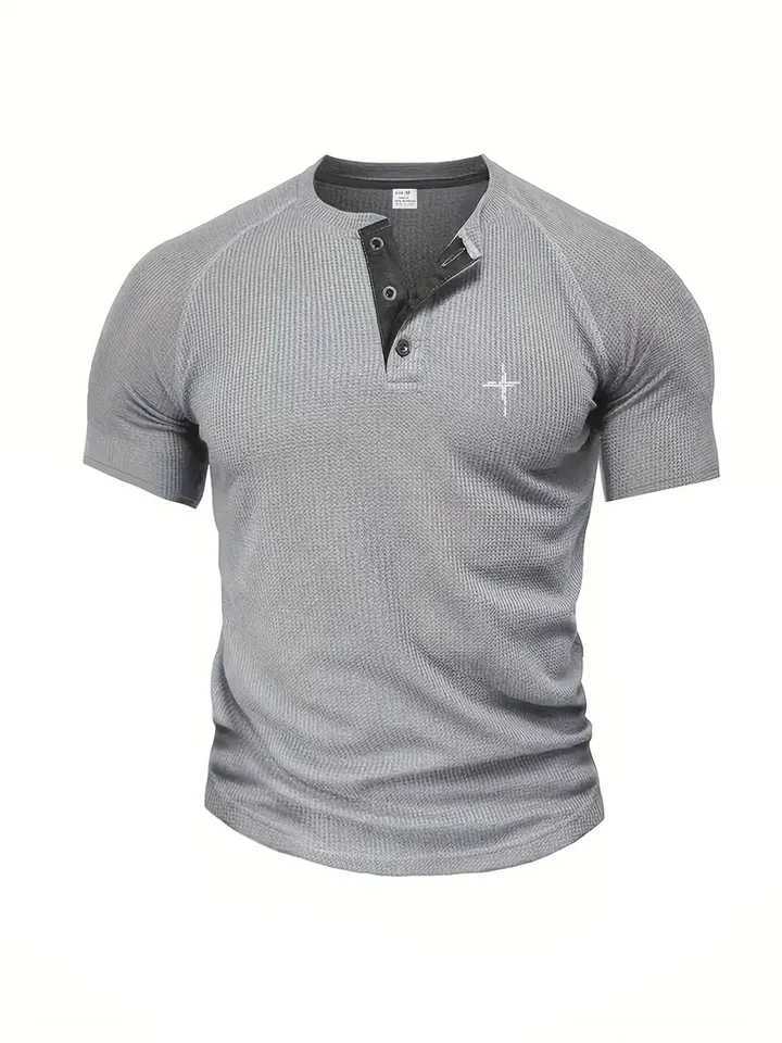 Summer Mens Button-Up POLO Shirt Henry Collar Pocket Casual Beach Short Sleeve Solid Color Mens Top T-shirt Vintage Street Wear XJ250605