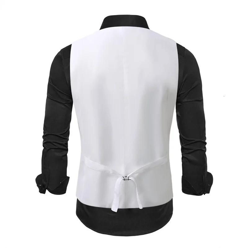 Fashion Men Sequin Suit Vest Loose Splicing Top Singer Pianist Stage Performance Dress Waistcoat 250605Z