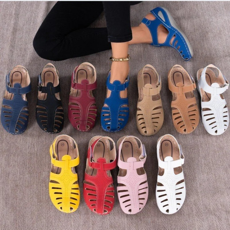 Womens Adjustable Strap Summer Sandals Breathable OpenToe Casual Shoes with Cushioned Sole LowProfile n 250605