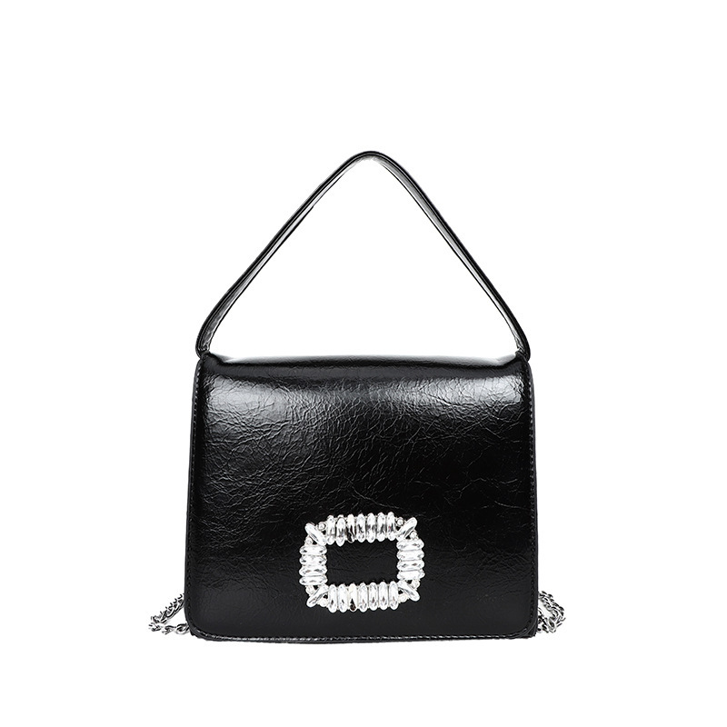 Free Shipping Designer Bag 2025 New Banquet For Women Fashionable And High-end Glass Diamond Small Square Bag Hand-held Women's Bag