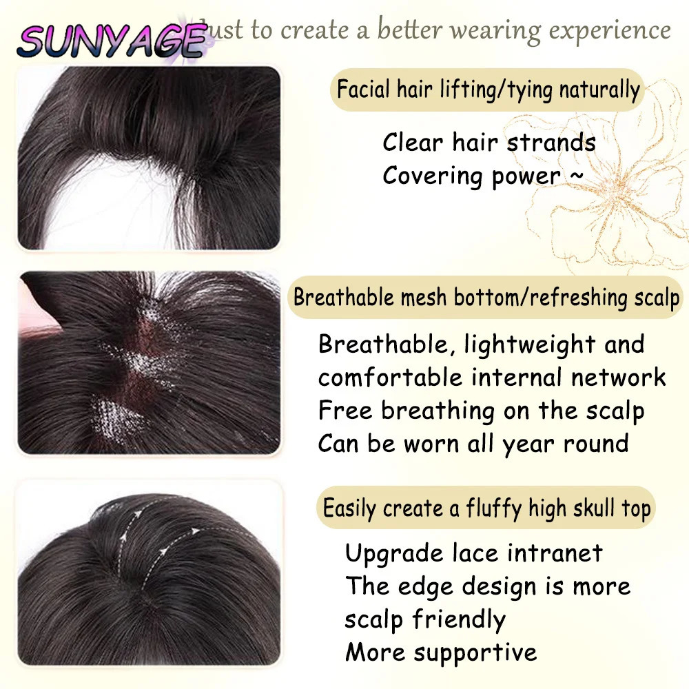 Topper With Hair Bangs Synthetic Hair Clip In Hair Extensions For Daily Use Hair Accessories 250529