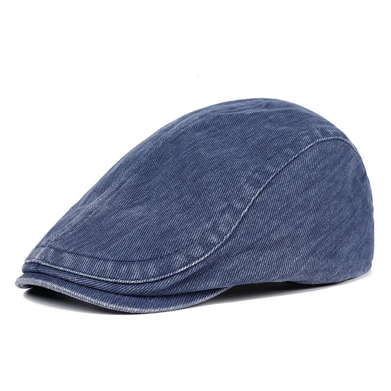Autumn Winter Vintage Men Beret sboy Hats Classic denim Caps Cotton Beret Hat Golf Driving Sun Flat Men Berets Cap 250604